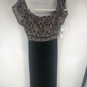 NIGHT WAY/R & M RICHARDS Glitter Lace Dress Size 6